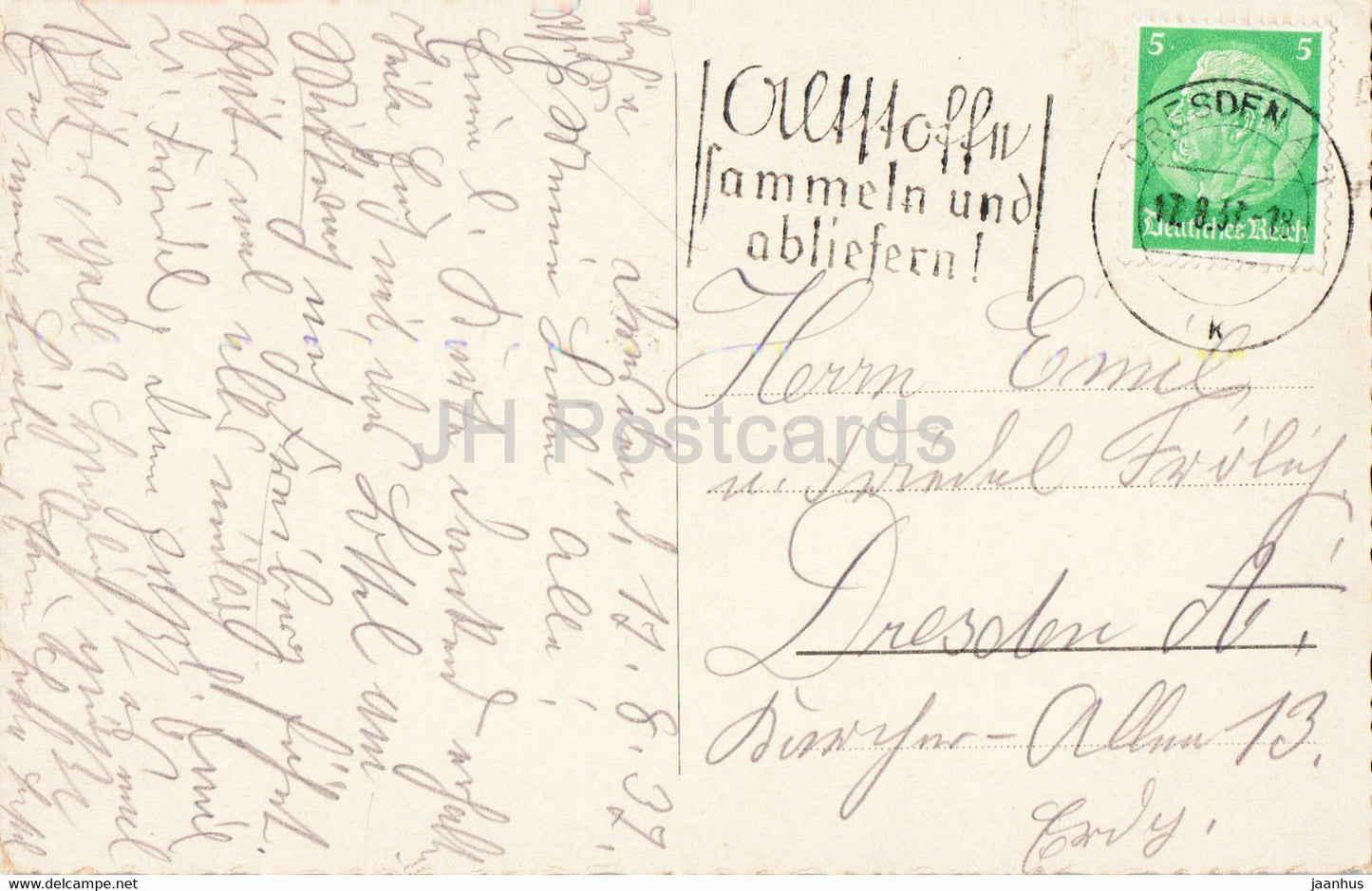 Dresden - Jagdschloss Moritzburg - Schloss - 1937 - alte Postkarte - Deutschland - gebraucht