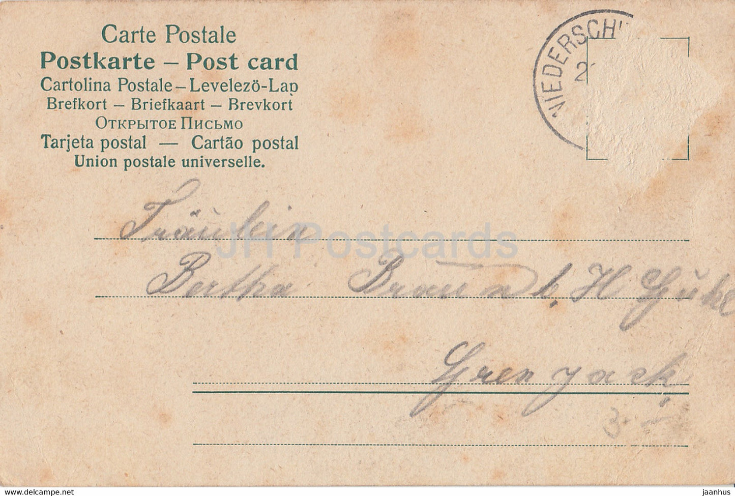 Der Annaherung - couple - femme et homme - carte postale ancienne - Allemagne - utilisé