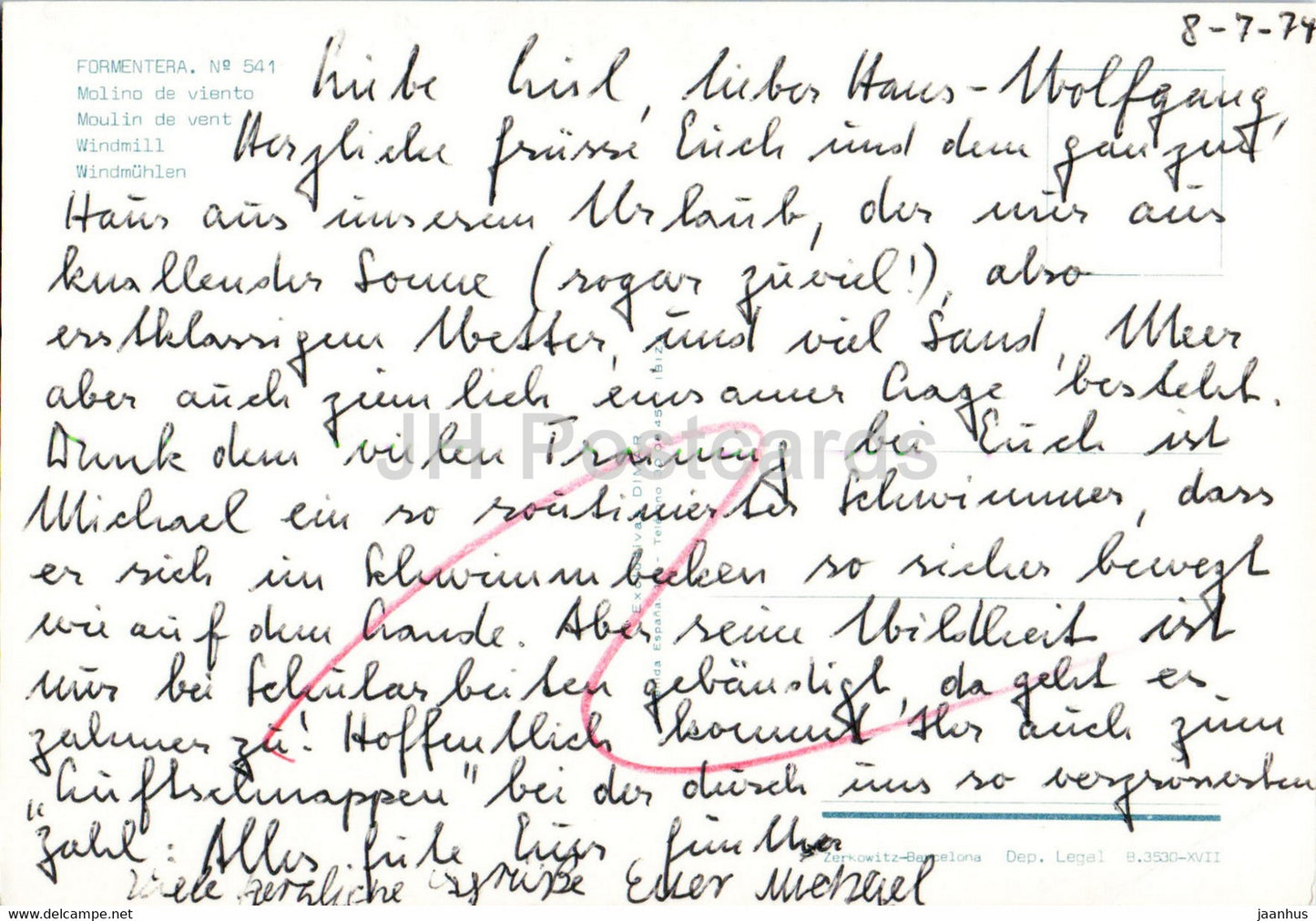 Formentera - windmill - 1974 - Spain - used