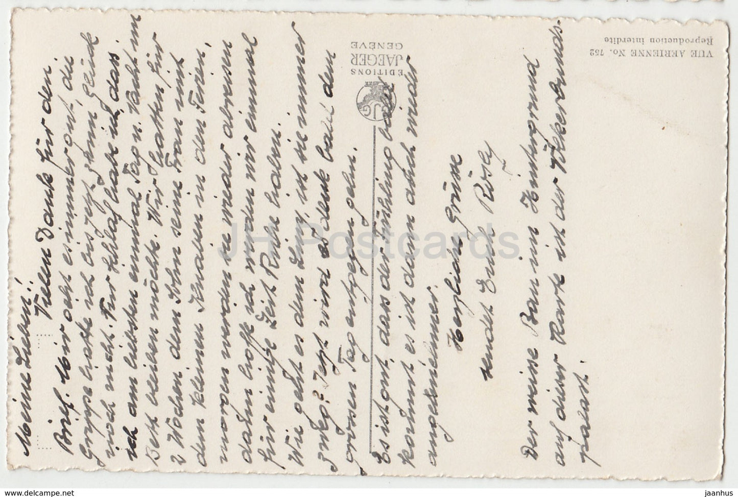 Genf - Genf - Vue Aerienne Nr. 752 - Schweiz - alte Postkarte - gebraucht