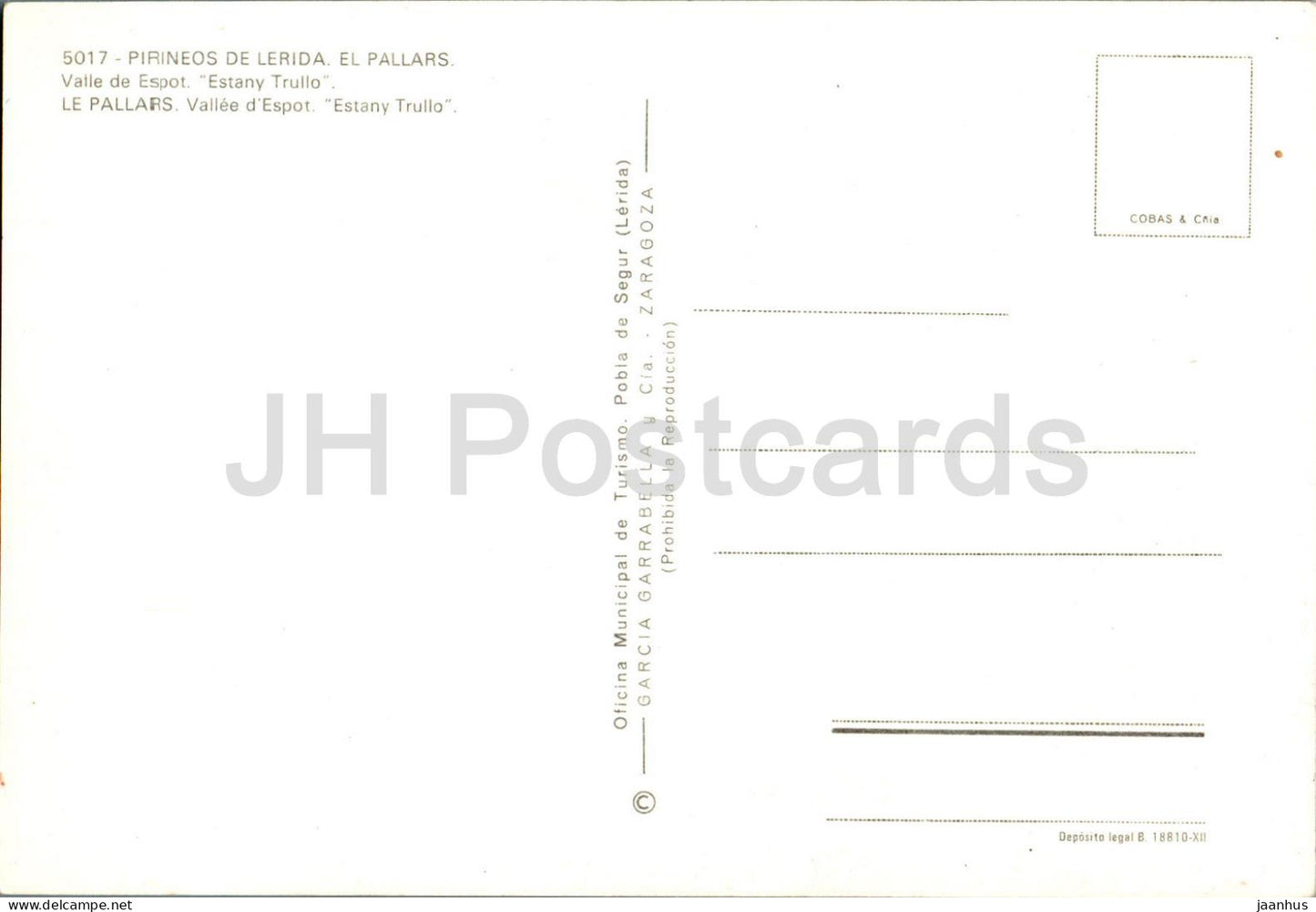 Pirineos de Lerida - El Pallars - Valle de Espot Estany Trullo - 5017 - Spain - unused