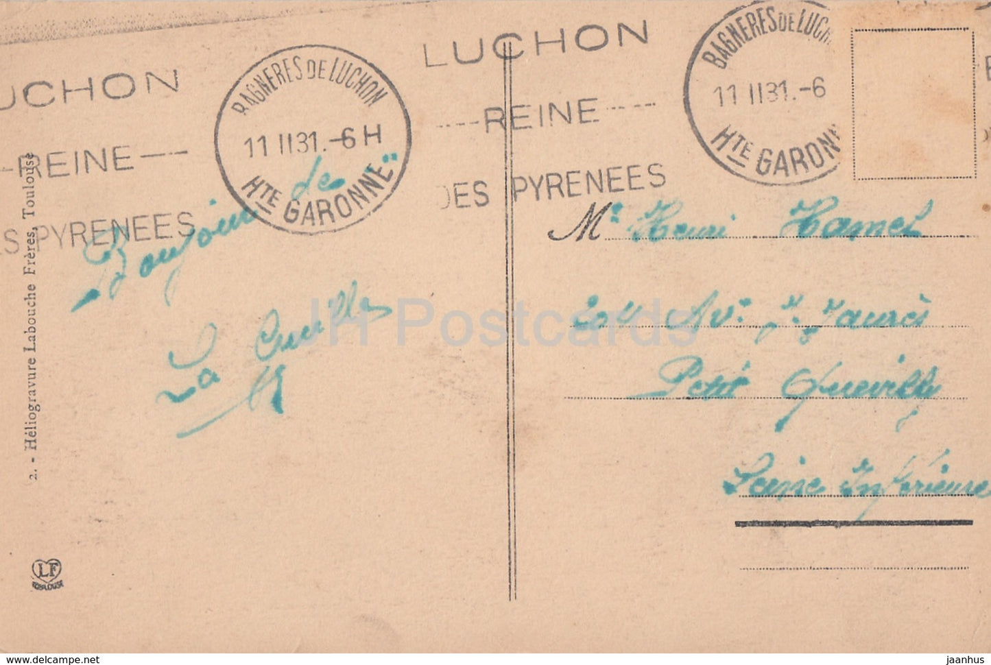 Luchon - L'Etablissement Thermal - old postcard - 1931 - France - used