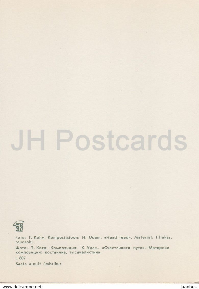 Good Luck - composition - Flower Art - ikebana - 1981 - Estonia USSR - unused