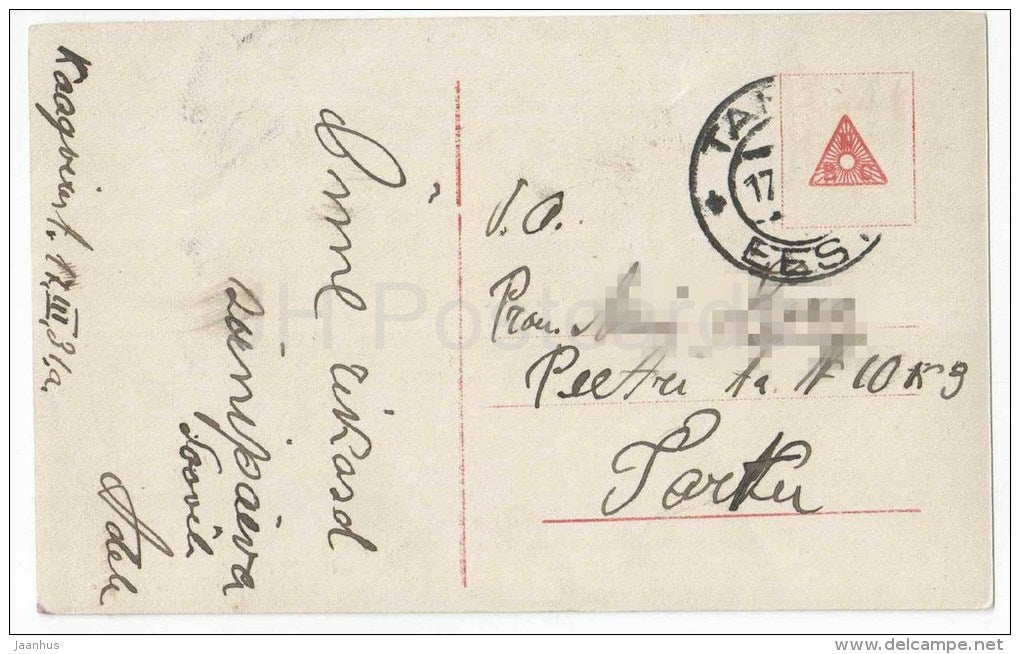 woman - lady - 5910/5 - circulated in Estonia 1930 - JH Postcards