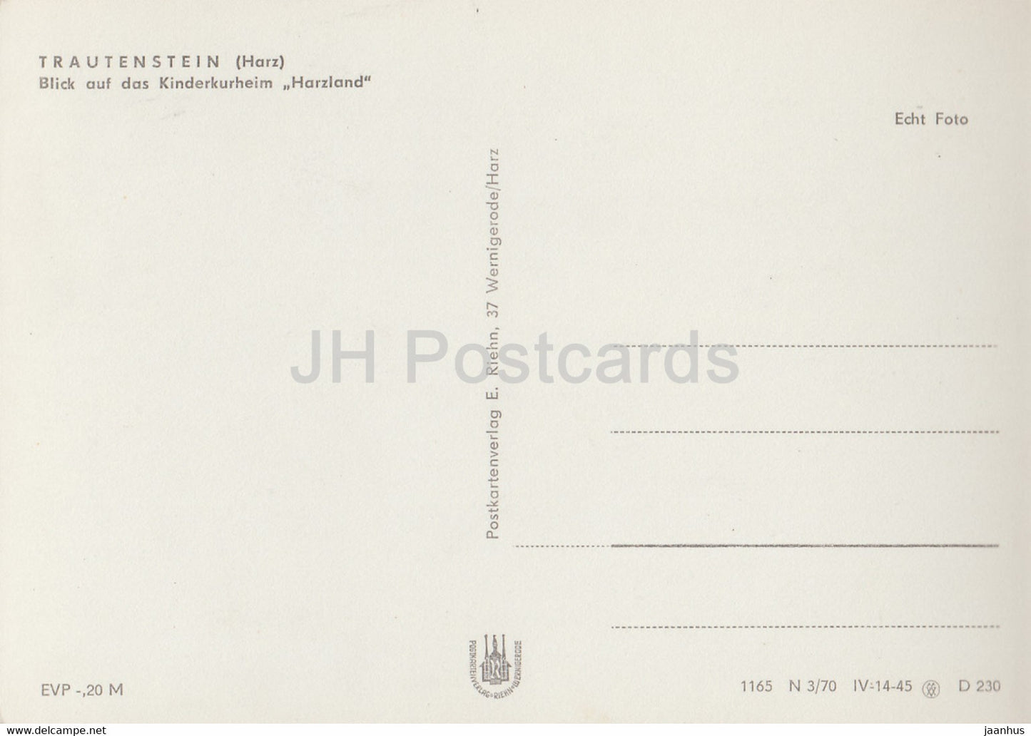 Trautenstein - Blick auf das Kinderkurheim Harzland - Deutschland - unbenutzt