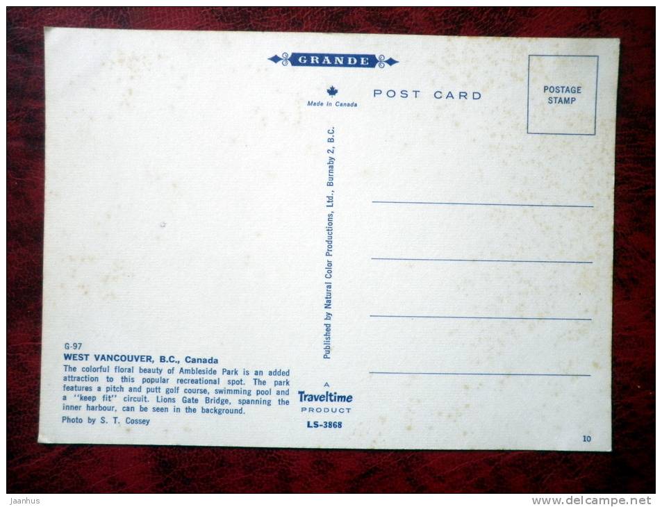 West Vancouver - Ambleside Park - Vancouver - British Columbia - Canada - unused - JH Postcards