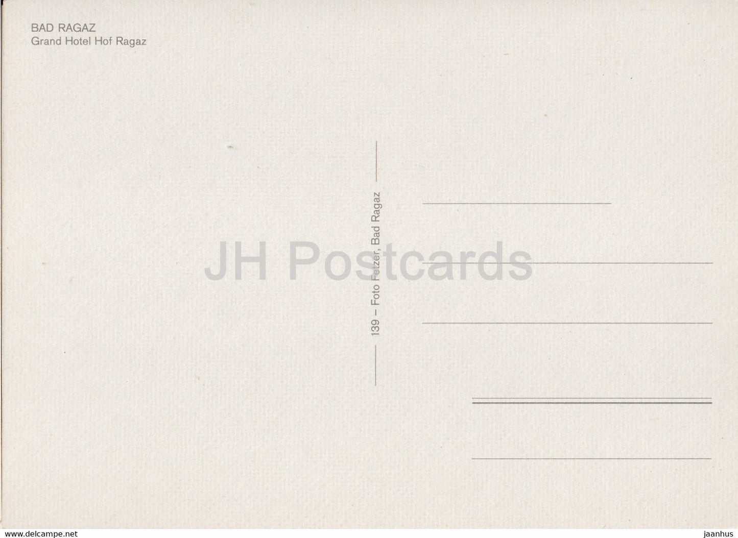 Bad Ragaz - Grand Hotel Hof Ragaz - 139 - Switzerland - unused