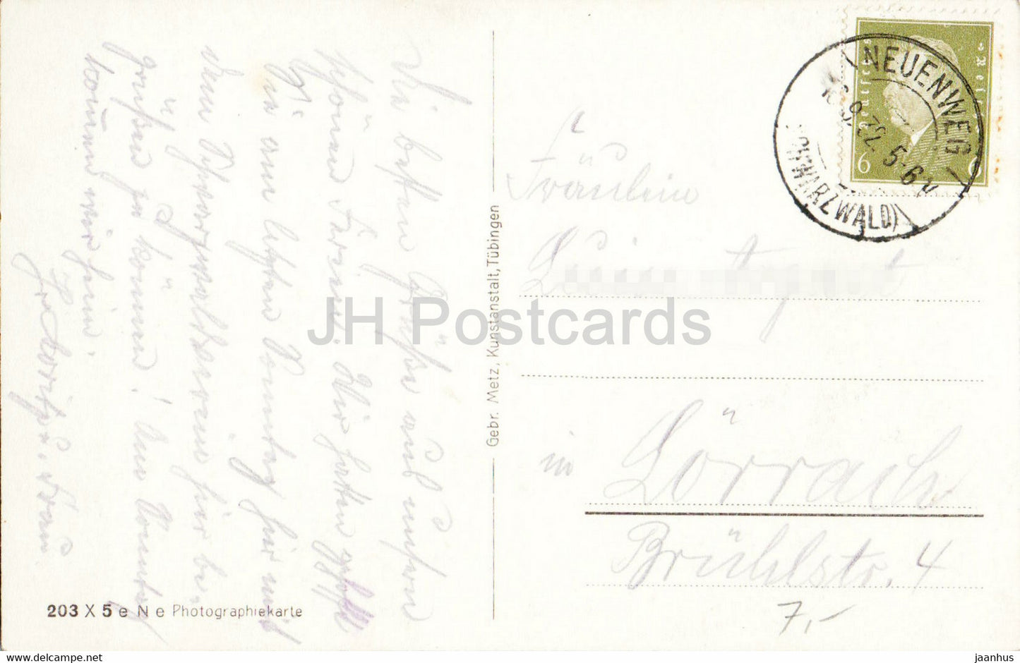 Neuenweg 750 m - M bad Schwarzwald - old postcard - 1932 - Germany - used