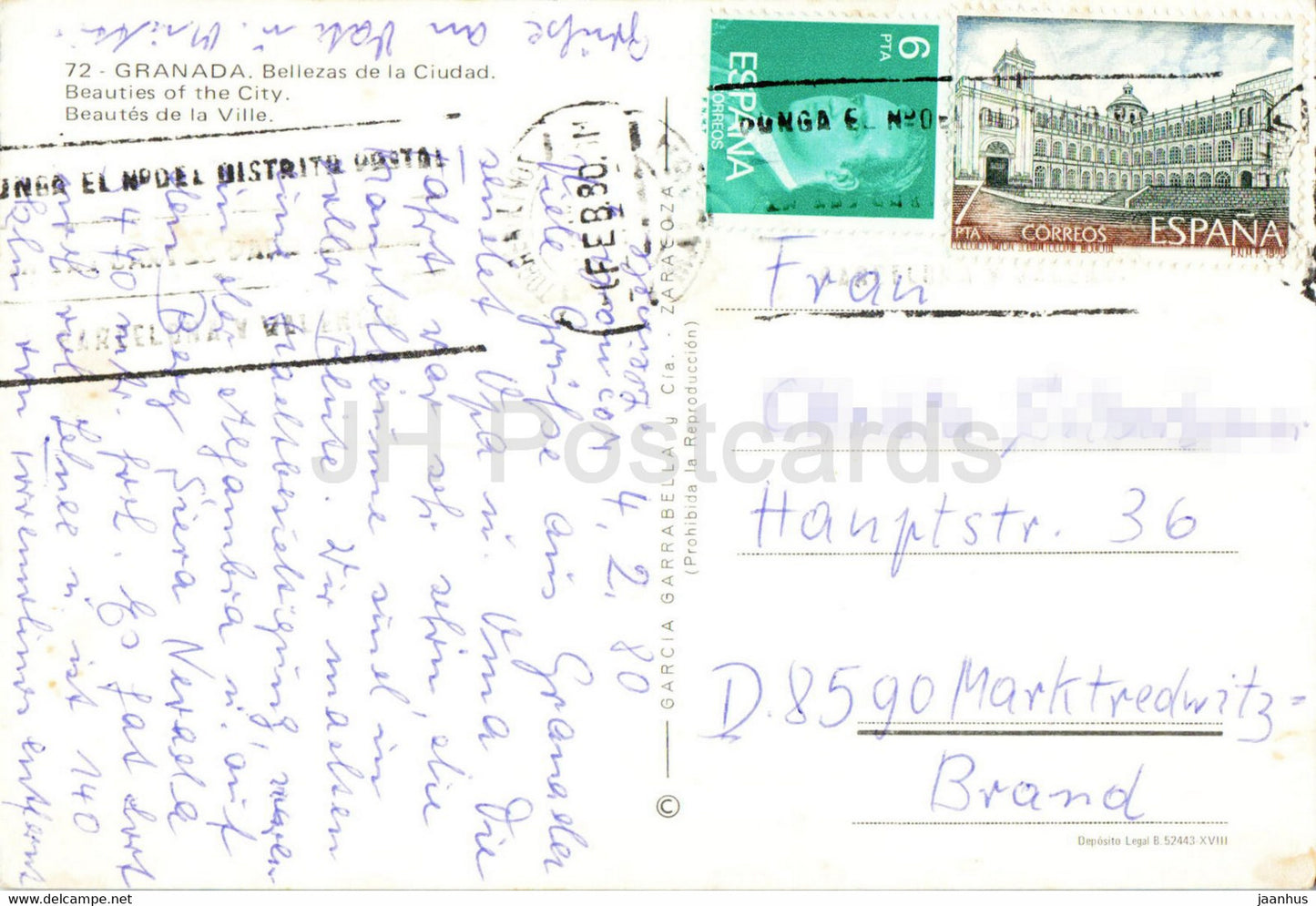 Grenade - Bellezas de la Ciudad - Beautés de la ville - multiview - 72 - 1980 - Espagne - utilisé