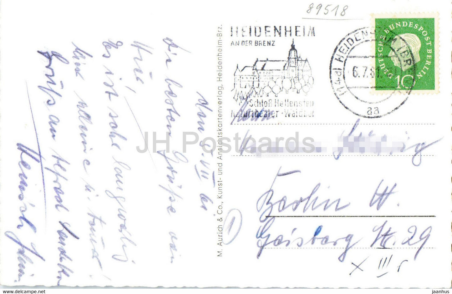 Gruss aus Heidenheim a Brz - old postcard - 1961 - Germany - used