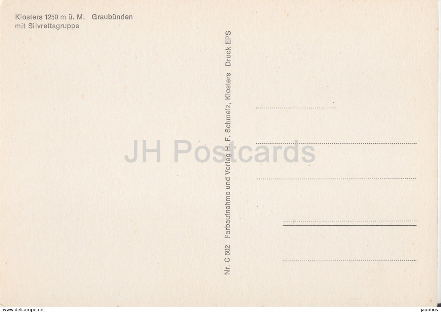 Klosters 1250 m mit Silvrettagruppe - Switzerland - unused
