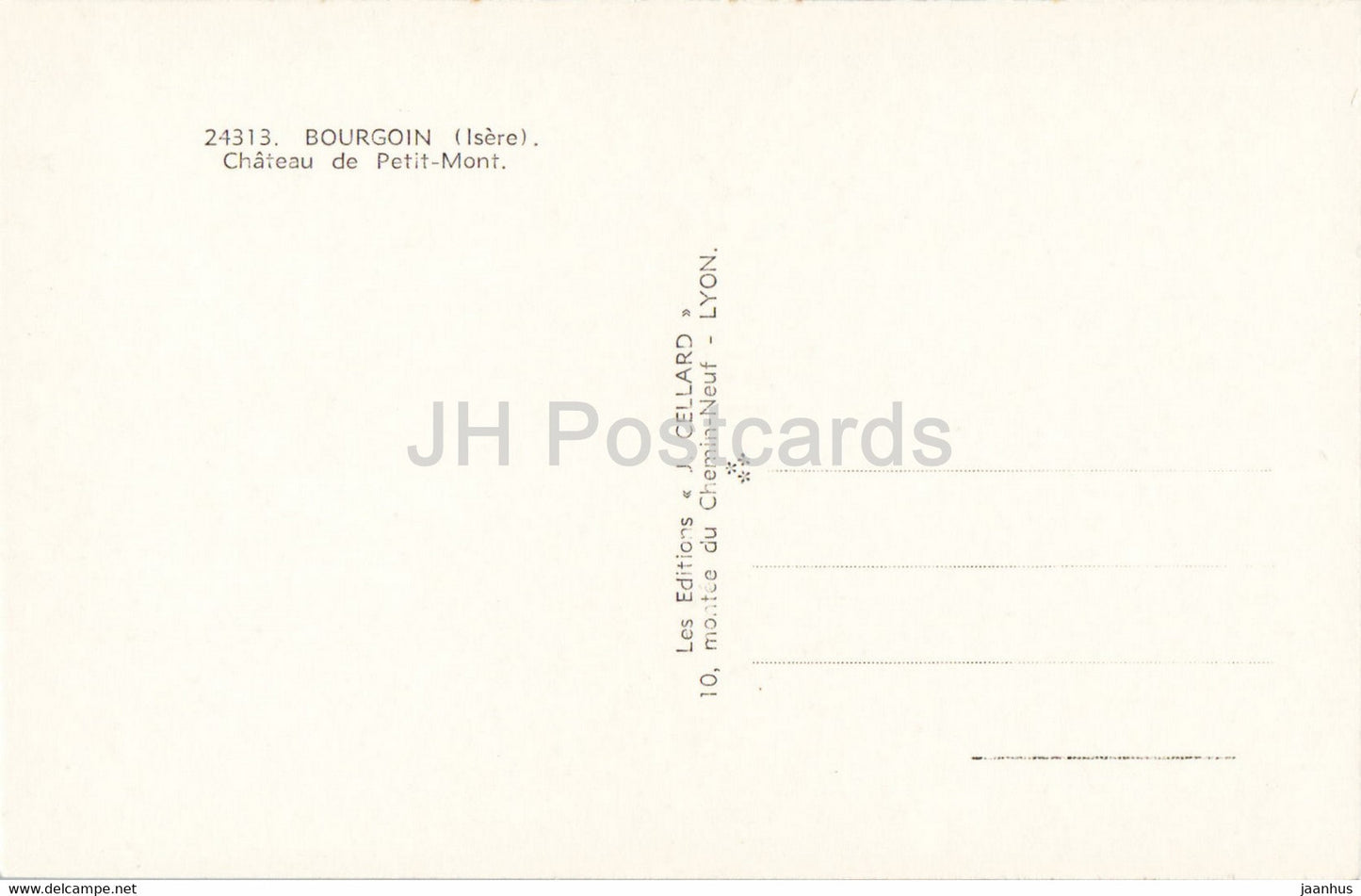 Bourgoin - Chateau de Petit Mont - 24313 - castle - old postcard - France - unused
