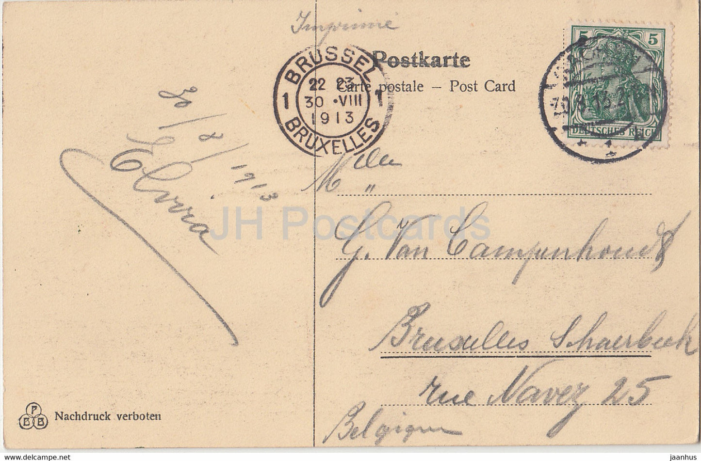 Aachen - Pulverturm - Gemalde v Hermann Killian - old postcard - 1913 - Germany - used