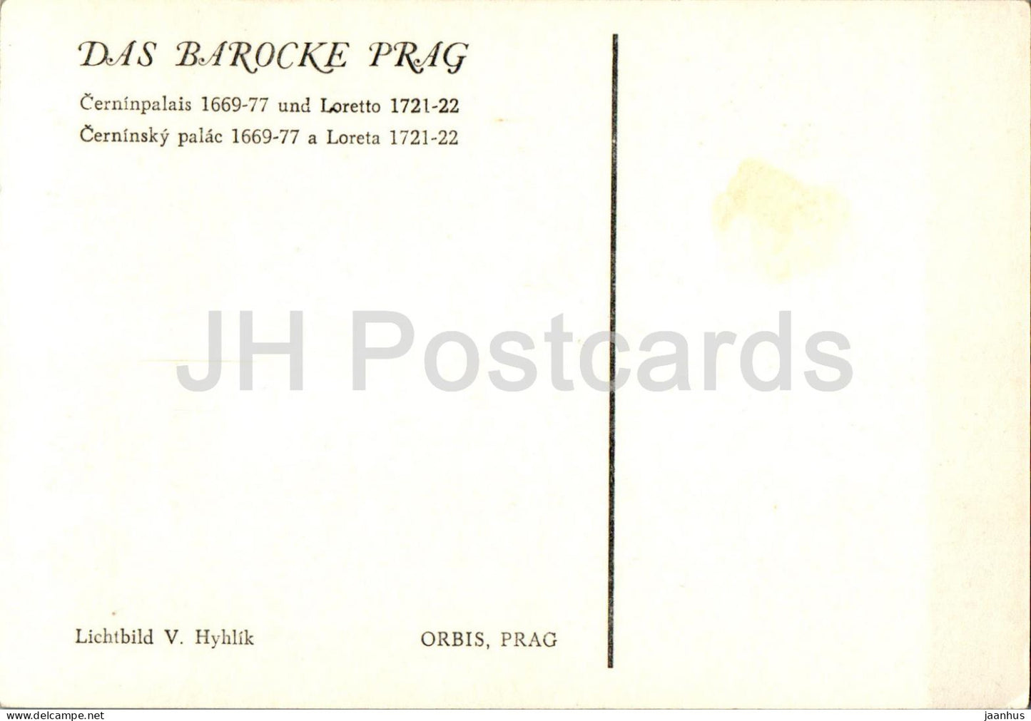 Praha - Prague - Cerninsky palac a Loreta - Cerninsky Palace et Loreto - République tchèque - Tchécoslovaquie - inutilisé
