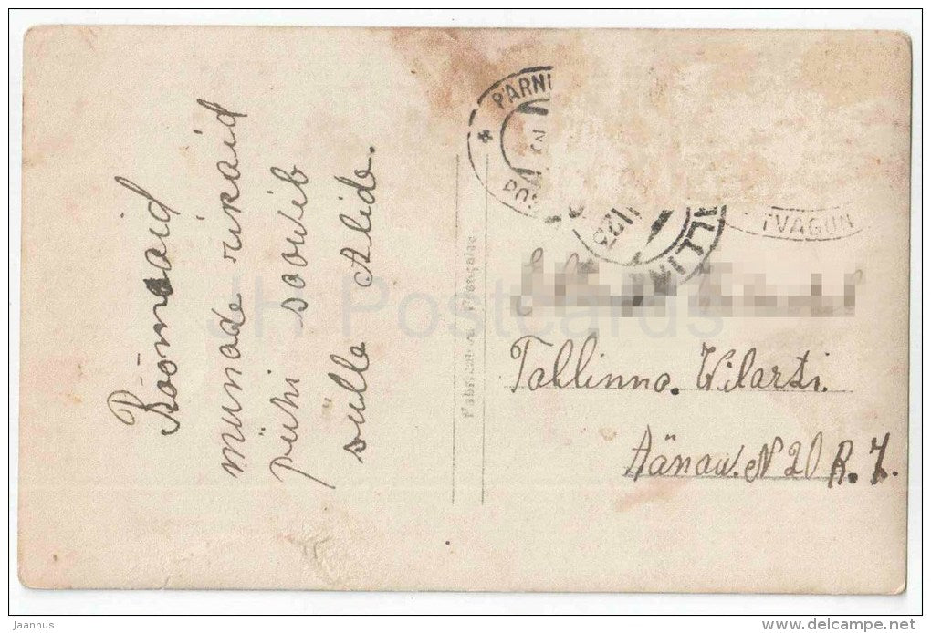 Easter Greeting Card - girl - chicken - 4781 - circulated in Estonia 1923 - JH Postcards