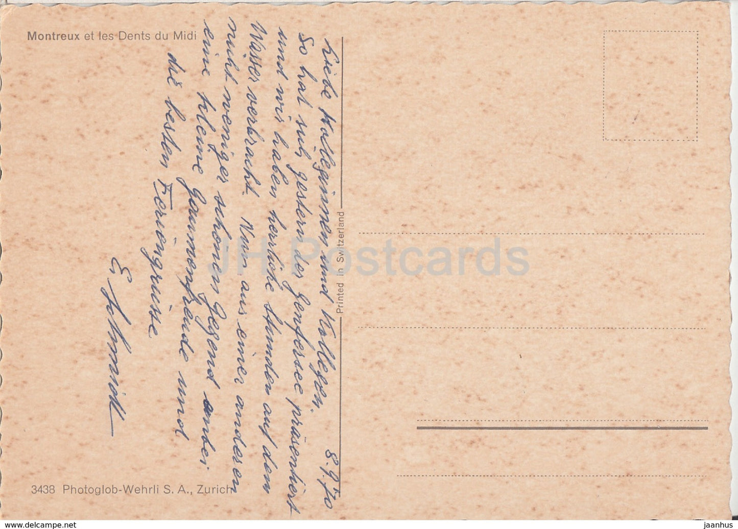 Montreux et le Dents-du-Midi - bateau - cygne - oiseaux - 3438 - 1970 - Suisse - occasion