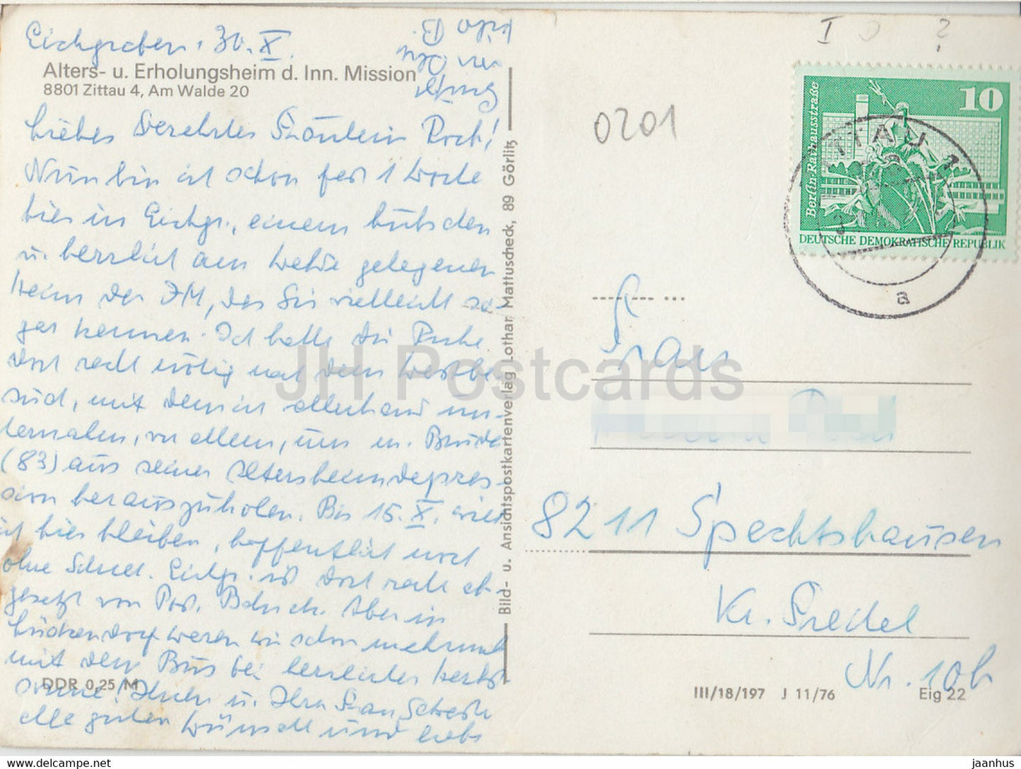 Bethlehemstift - Zittau - Eichgraben - Alters u Erholungsheim d Inn Mission - retirement home - Germany DDR - used