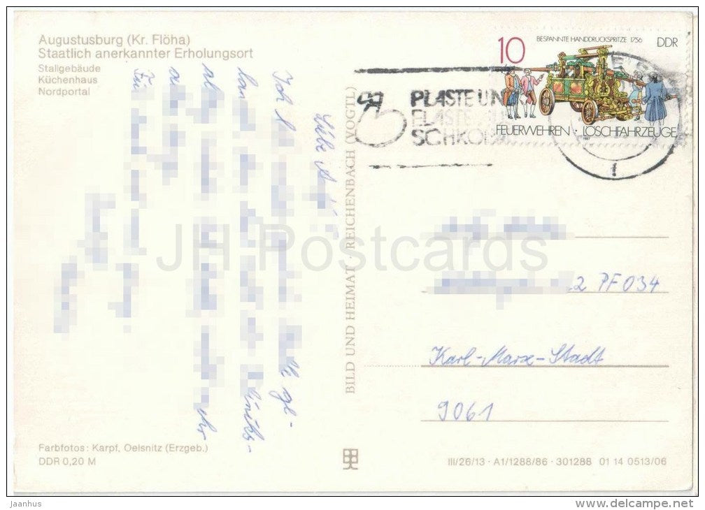 Schloss Augustusburg - Stallgebäude - Küchenhaus - Nordportal - Germany - 1987 gelaufen - JH Postcards