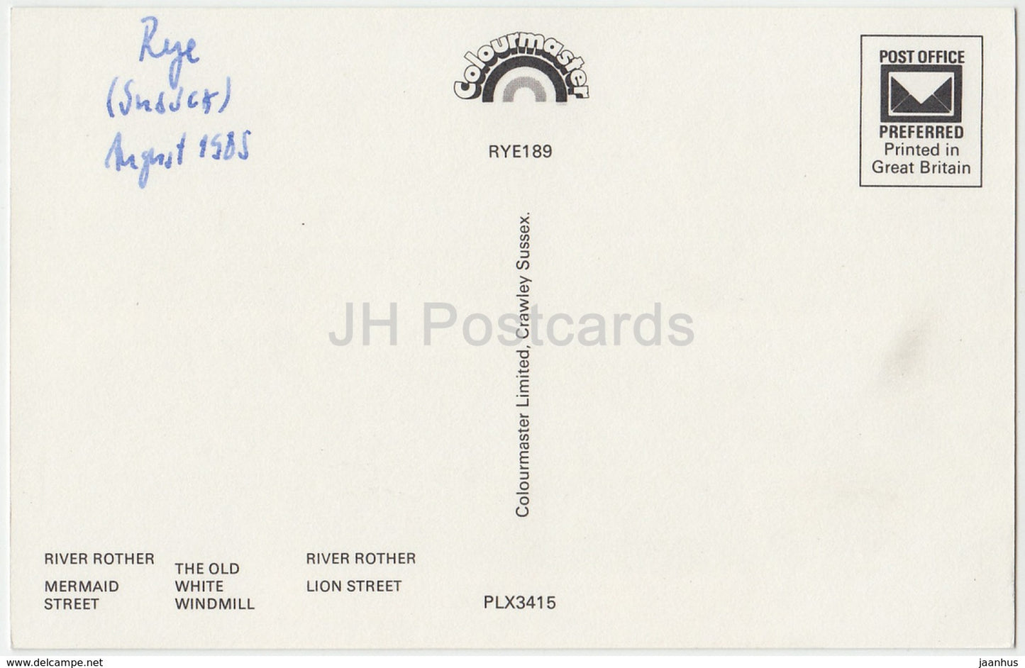 Rye - river Rother - windmill - Mermaid street - Lion street - PLX3415 - 1985 - United Kingdom - England - used