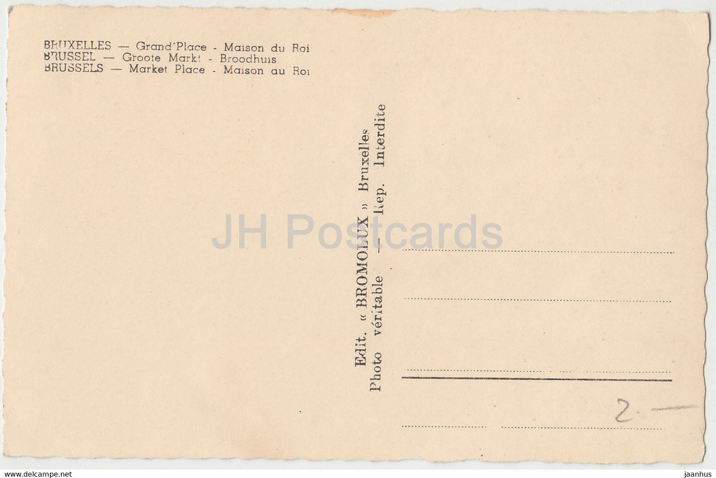 Bruxelles - Brussels - Grand Place - Maison du Roi - Market Place - old postcard - Belgium - unused