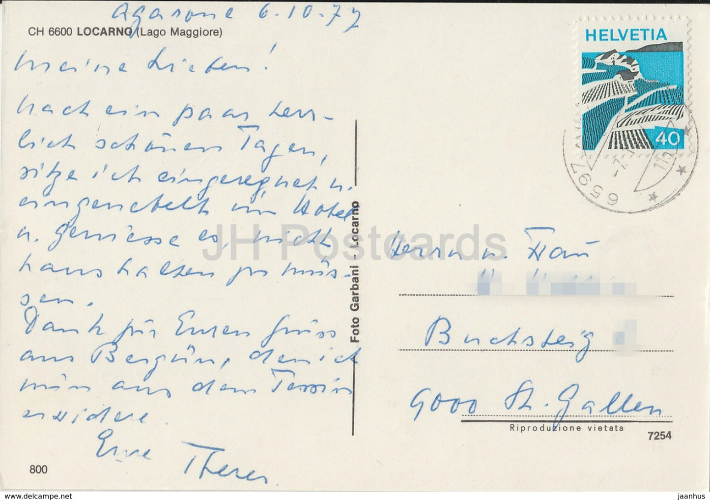 Locarno - Lago Maggiore - 800 - 1977 - Switzerland - used