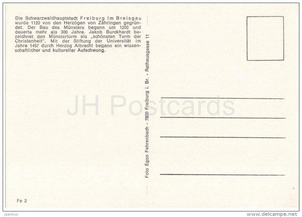 Freiburg im Breisgau - Münster - Germany - ungelaufen - JH Postcards