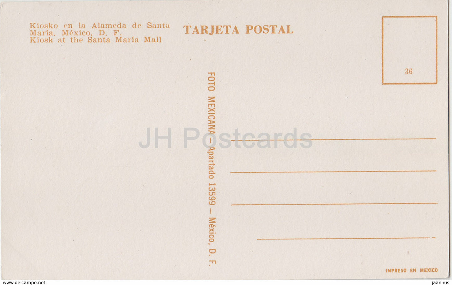 Kiosko en la Alameda de Santa Maria Mexico - Kiosque au centre commercial Santa Maria - Mexique - inutilisé