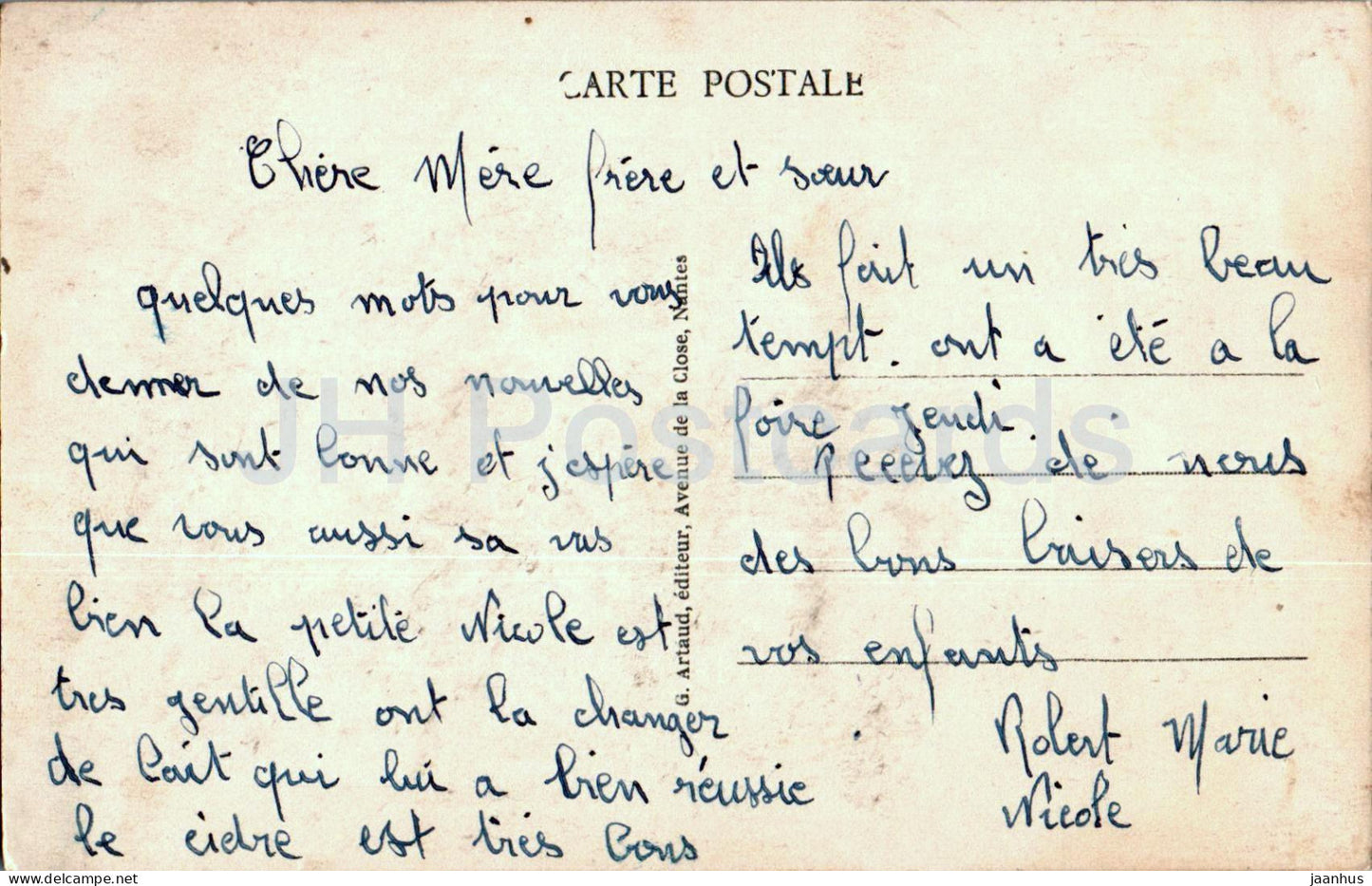 Ploermel - Château du Crevy et l'Etang - château - 121 - carte postale ancienne - France - occasion