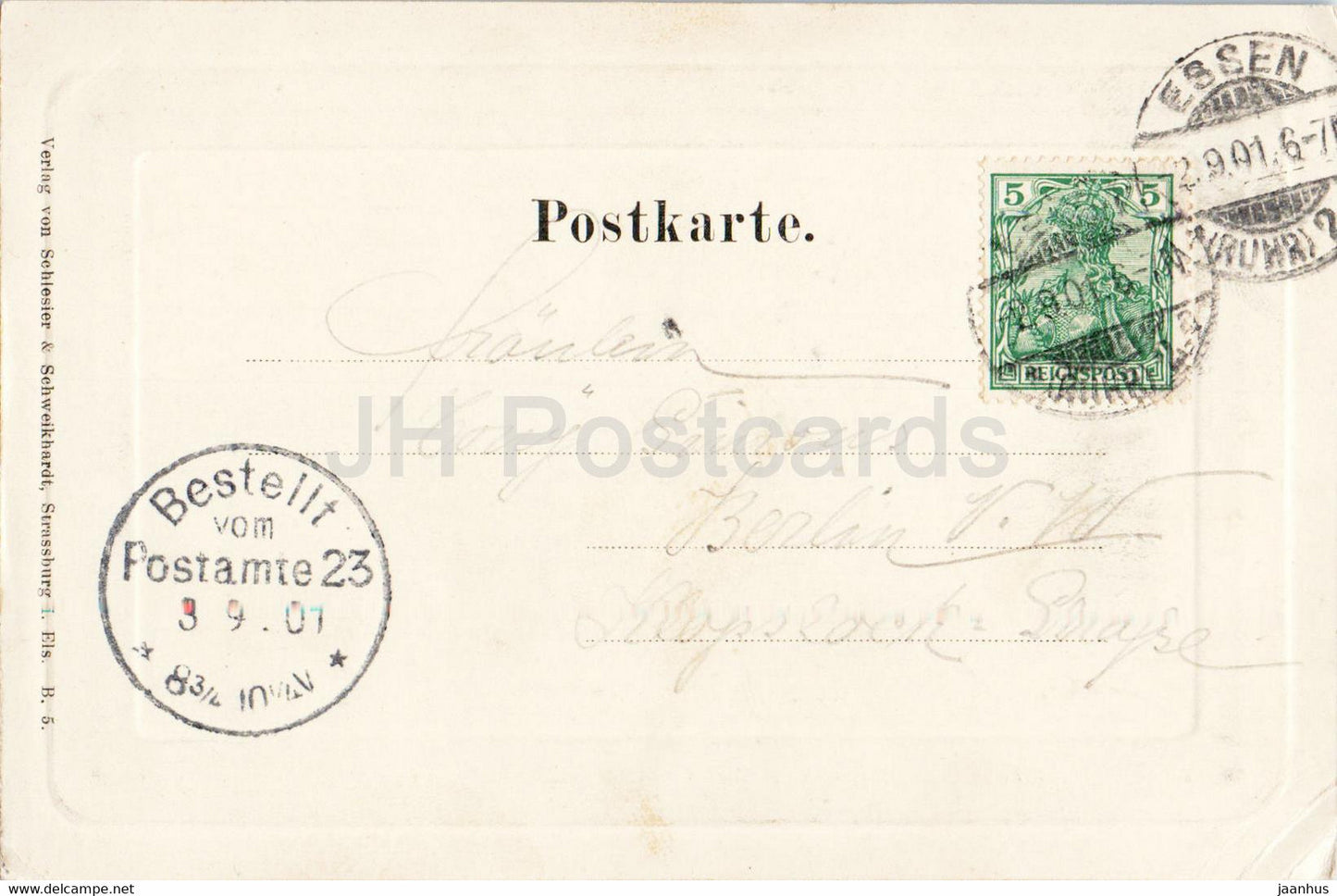 Straßburg - Strassburg i Els - Universitat - Universität - alte Postkarte - 1901 - Frankreich - gebraucht