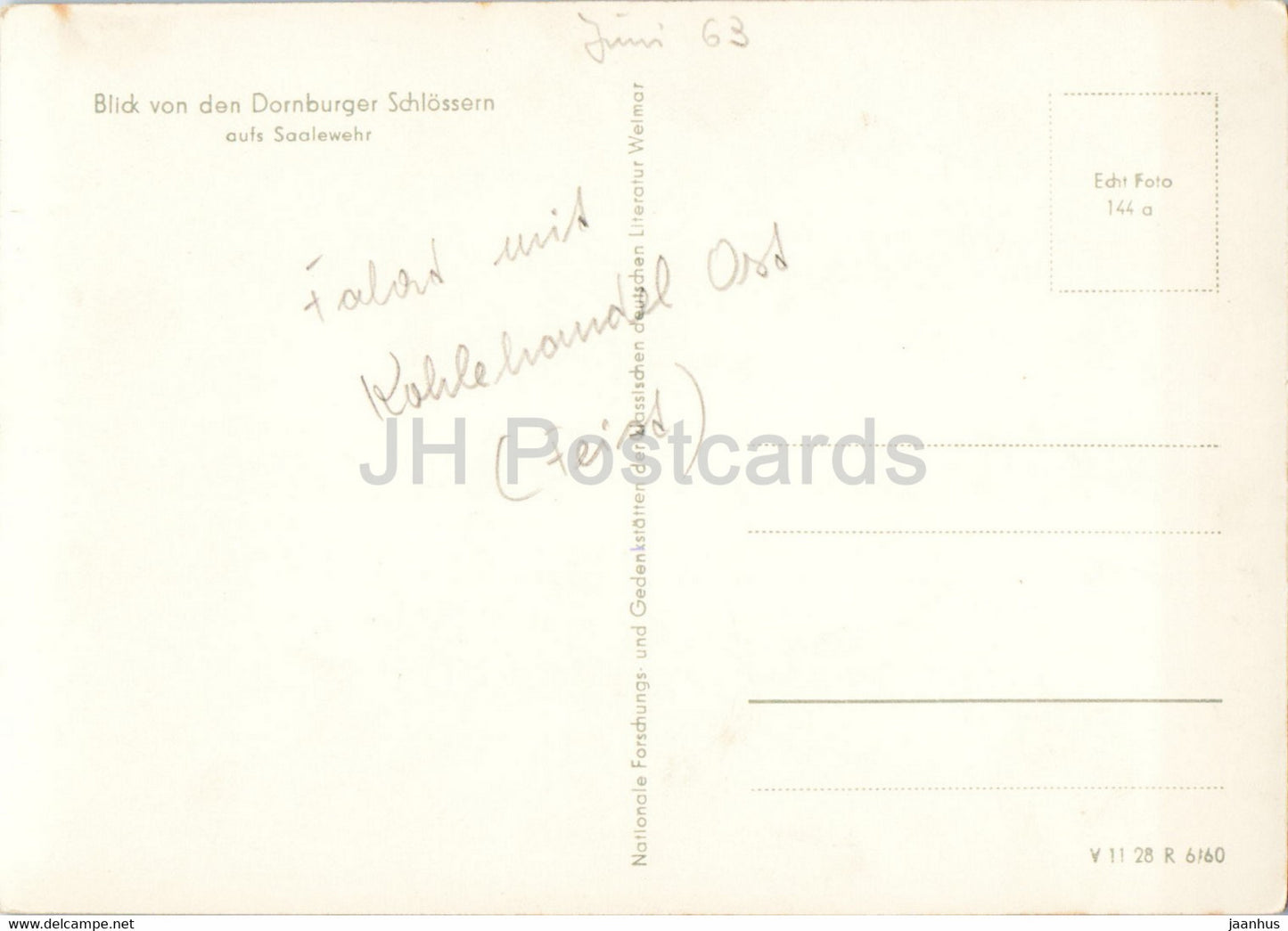 Blick von den Dornburger Schlossern aufs Saalewehr - Germany DDR - used