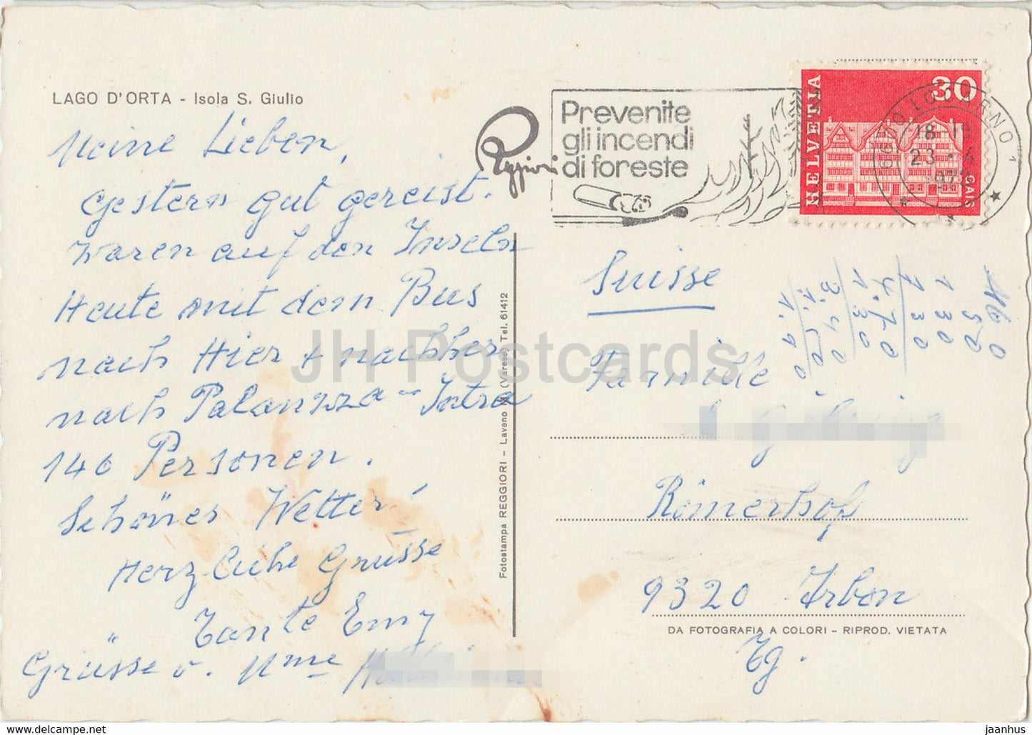 Lago d'Orta - Isola S Giulio - 1973 - Italy - Italia - used