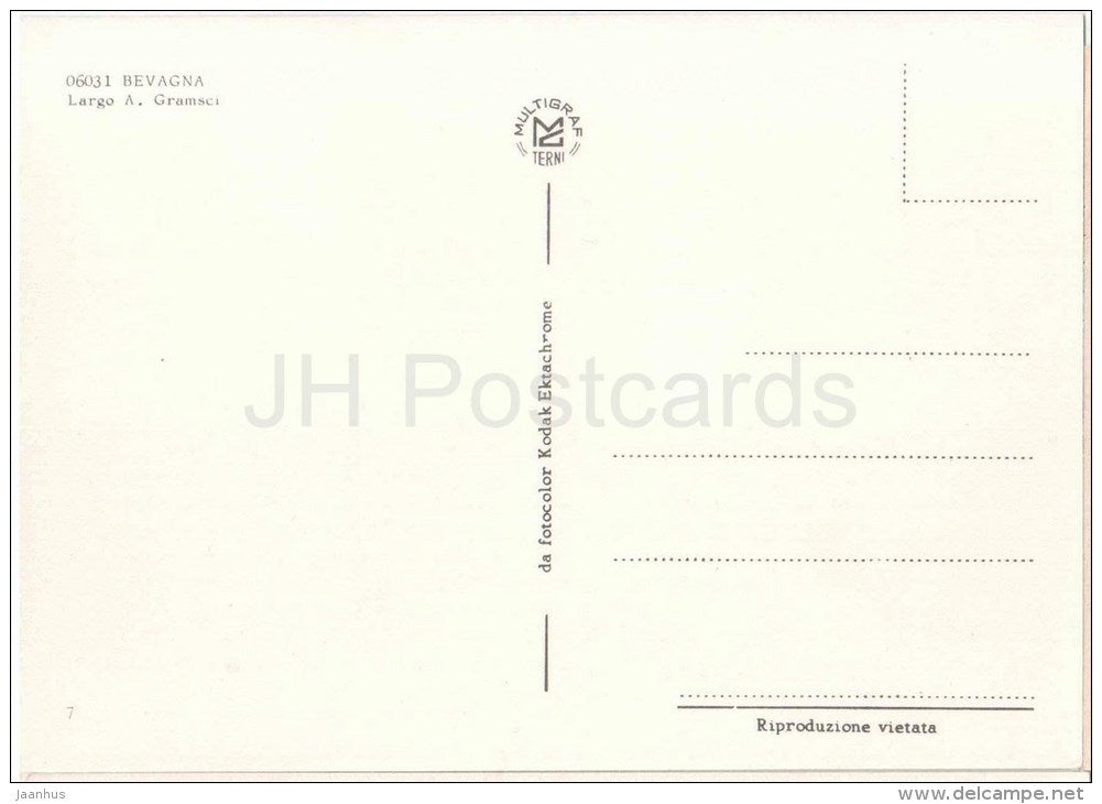 Largo A. Cramsci - Bevagna - Perugia - Umbria - 7 - 06031 - Italy - Italia - unused - JH Postcards