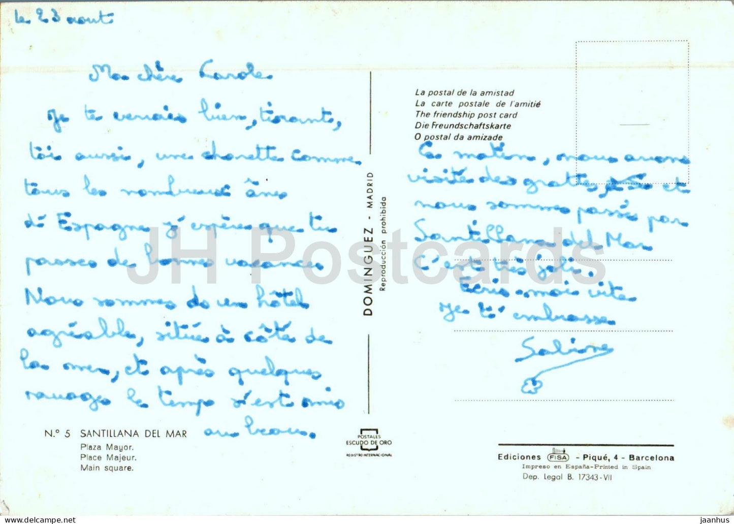 Santillana del Mar - Plaza Mayor - Place principale - calèche - 5 - Espagne - occasion