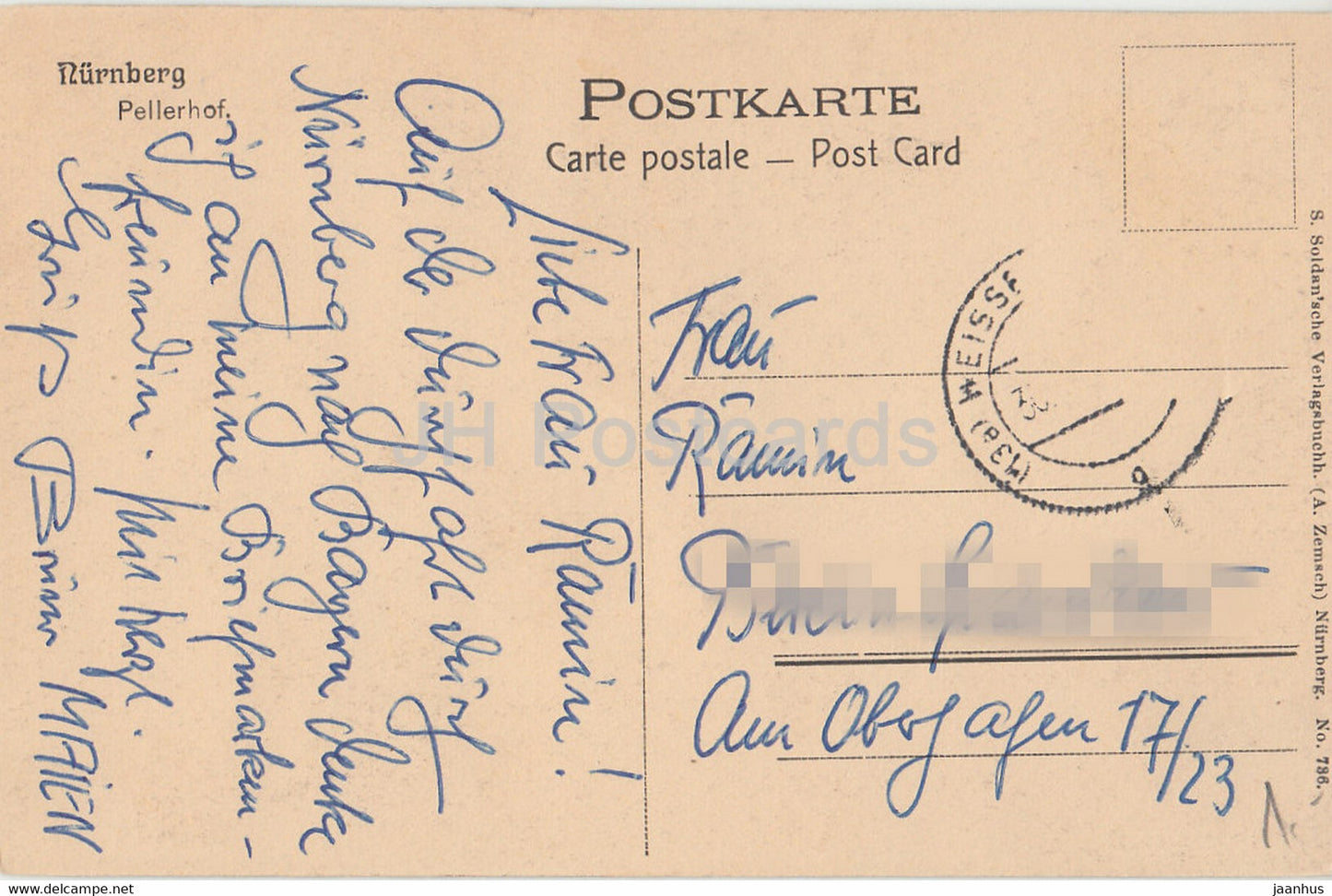 Nürnberg - Pellerhof - alte Postkarte - Deutschland - gebraucht