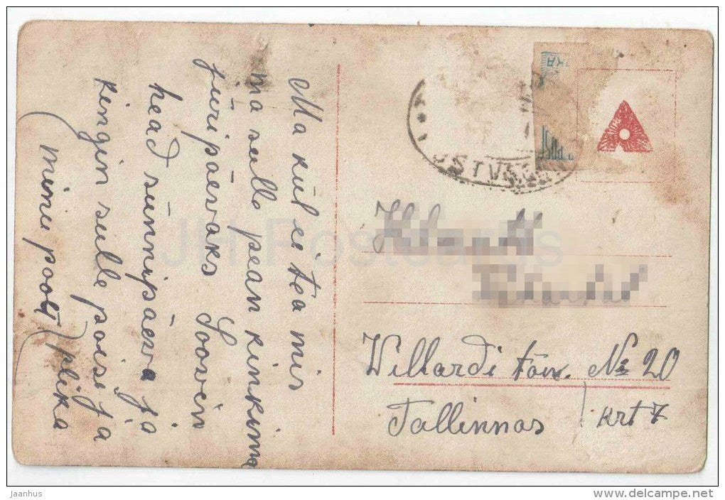 children - boy and girl - SPV 199/5 - circulated in Estonia 1920s - JH Postcards