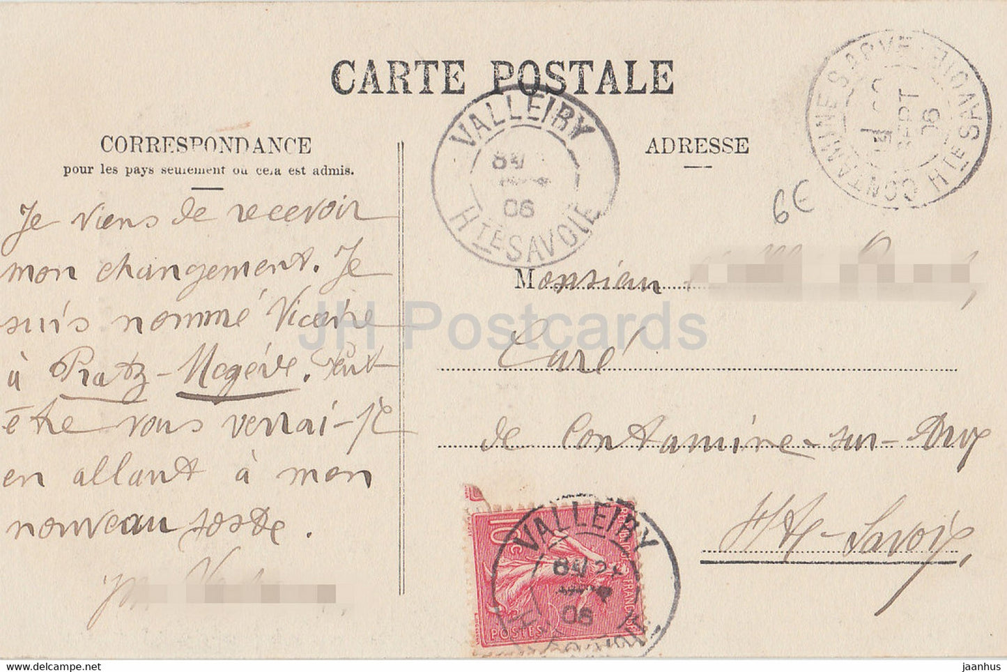 Barque du Lac Leman – Segelboot – 1413 – alte Postkarte – 1906 – Schweiz – gebraucht