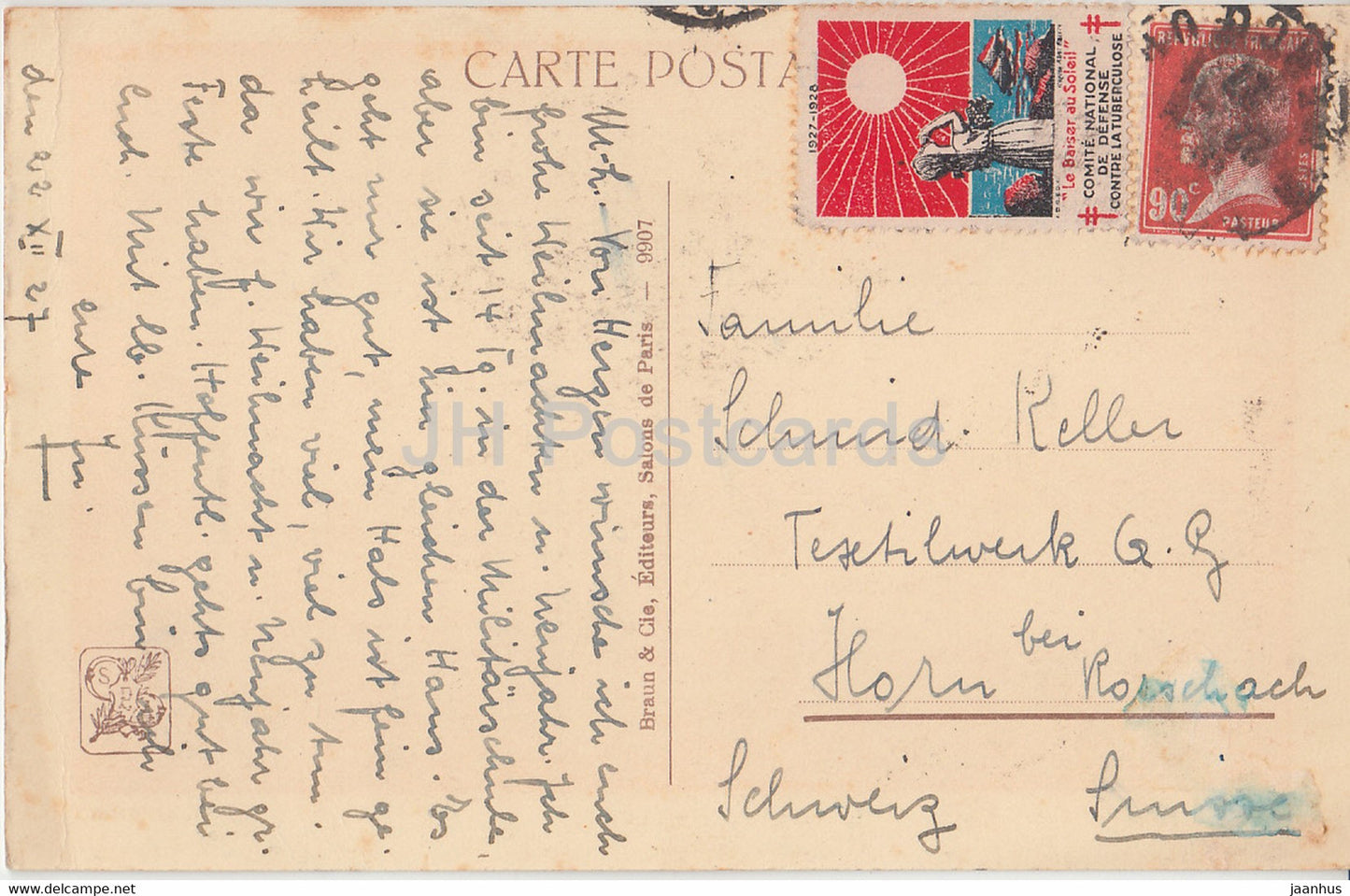 Gemälde von Victor Arlin – La Fuite en Egypte – 9907 – französische Kunst – alte Postkarte – 1927 – Frankreich – gebraucht