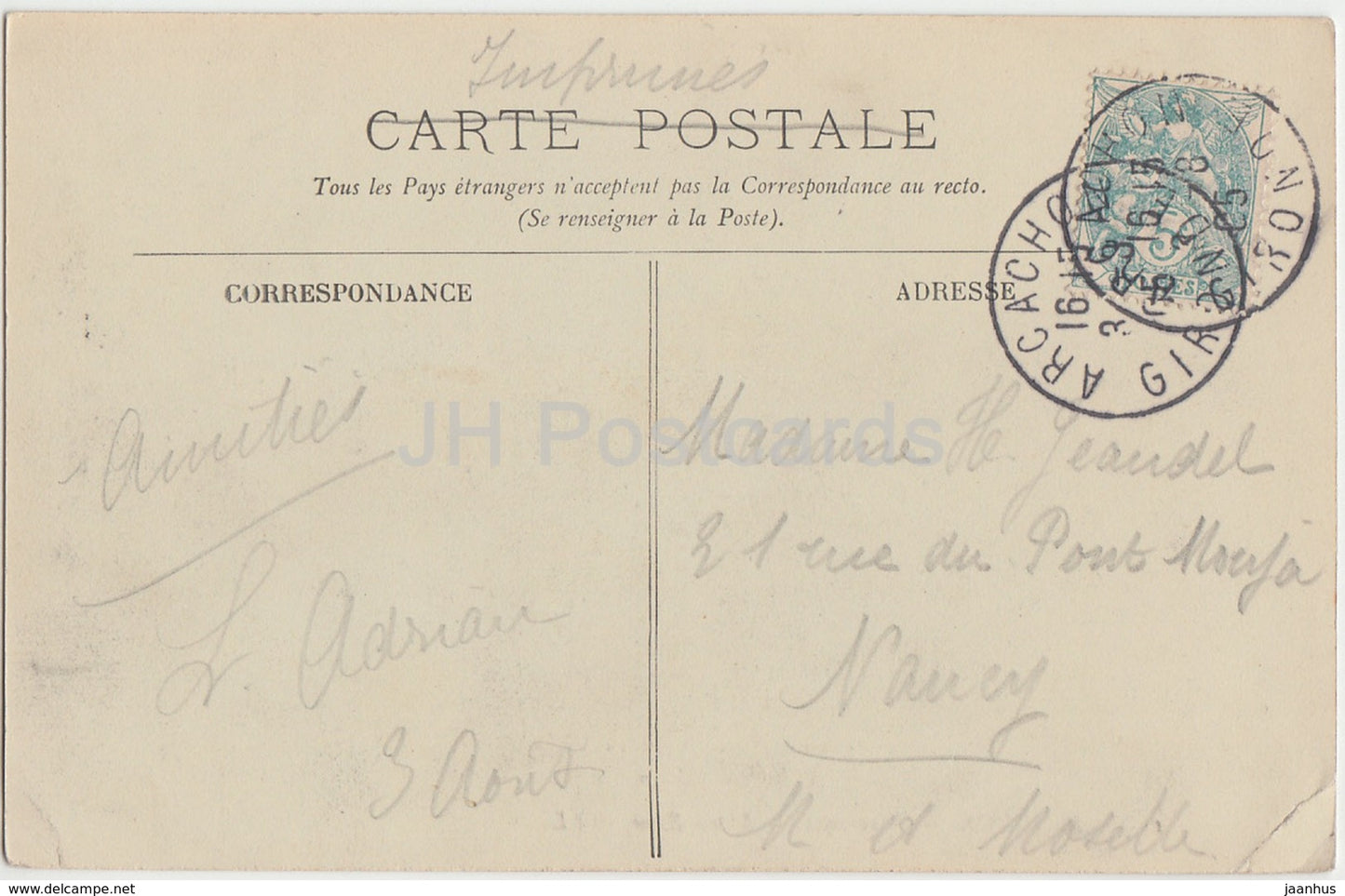 Arcachon - Panorama - Maree Basse - 1905 - old postcard - France - used