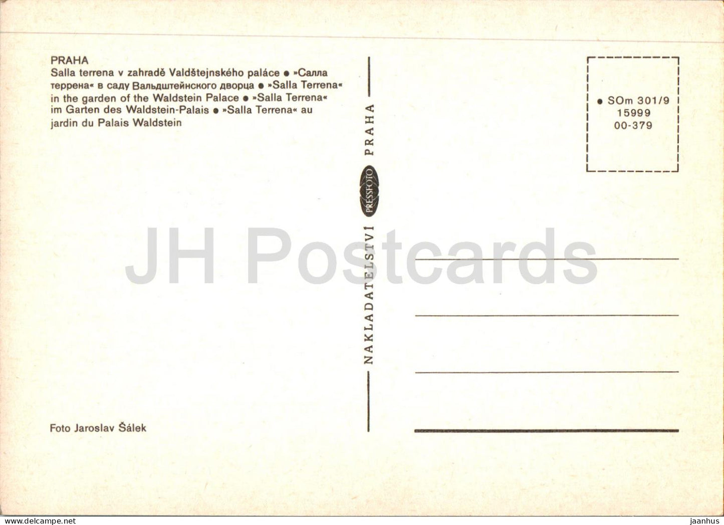 Praha - Prague - Salla Terrena - jardin du Palais Waldstein - République Tchèque - Tchécoslovaquie - inutilisé
