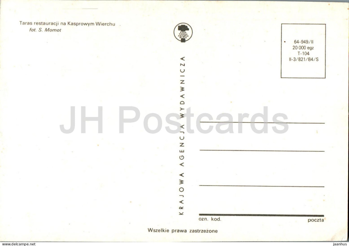 Taras restauracji na Kasprowym Wierchu - Restaurant terrace on Kasprowy Wierch - alpine skiing - Poland - unused