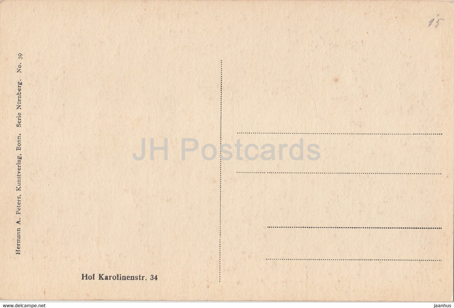 Nürnberg - Hof Karolinenstr 34 - alte Postkarte - Deutschland - unbenutzt