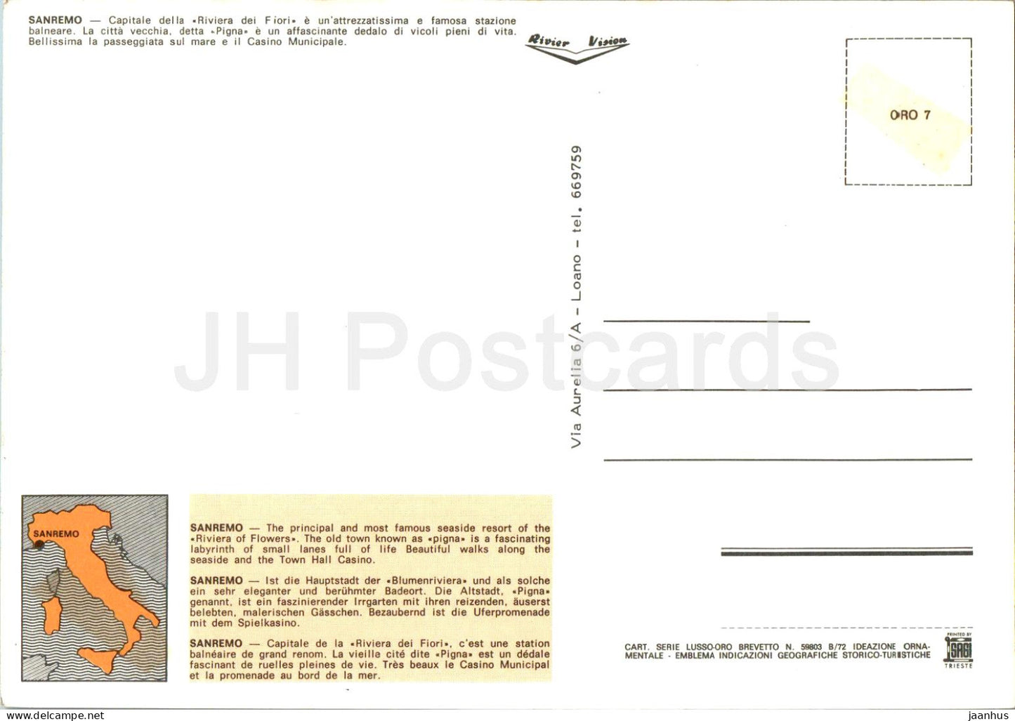 San Remo - street views - multiview - ORO 7 - Italy - used