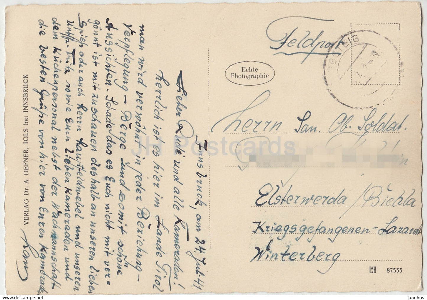 Innsbruck - Maria Theresienstrasse - 87535 - 1941 - Autriche - utilisé