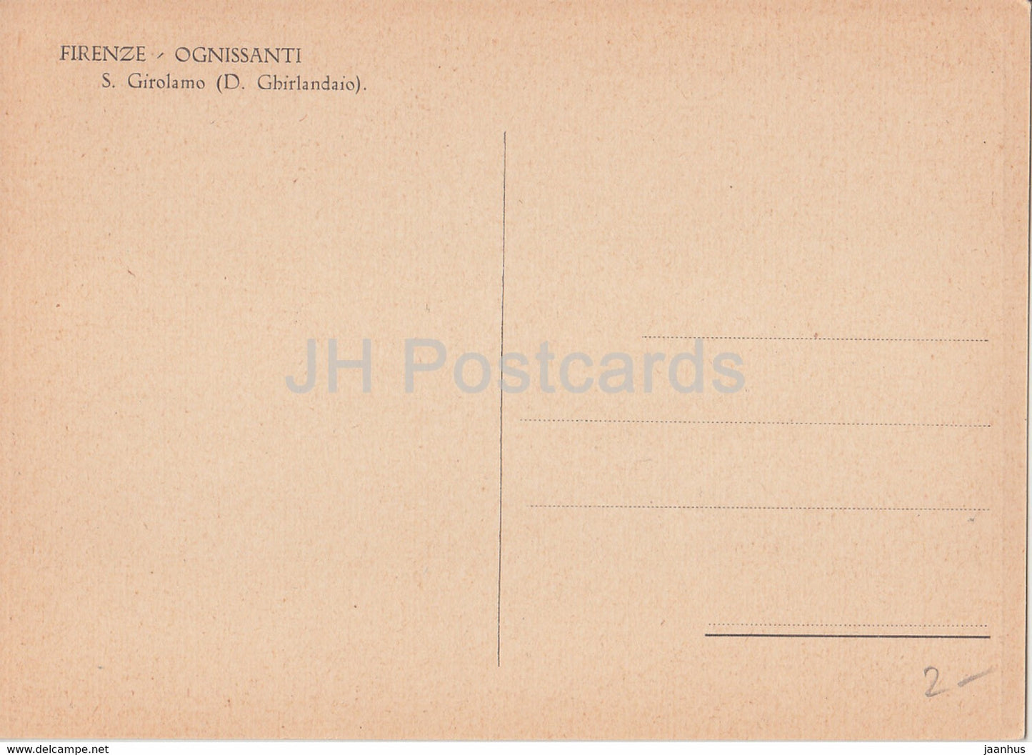 Firenze - Ognissanti - S Girolamo - Italy - unused