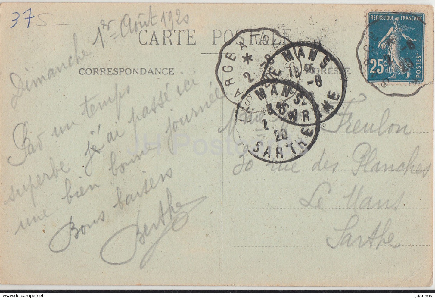 Montlouis - Chateau de La Bourdaisiere - castle - 2050 - old postcard - 1920 - France - used