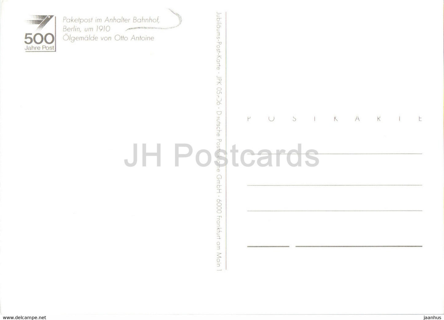 Berlin - Paketpost im Anhalter Bahnhof - railway station - train - painting by Otto Antonie - Germany - unused