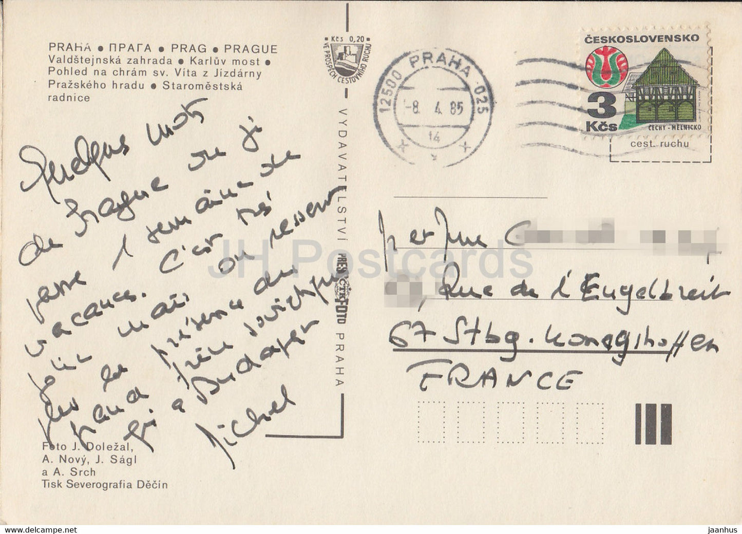 Praha - Prag - Wallensteingarten - Karlsbrücke - Veitsdom 1985 - Tschechoslowakei - Tschechische Republik - gebraucht