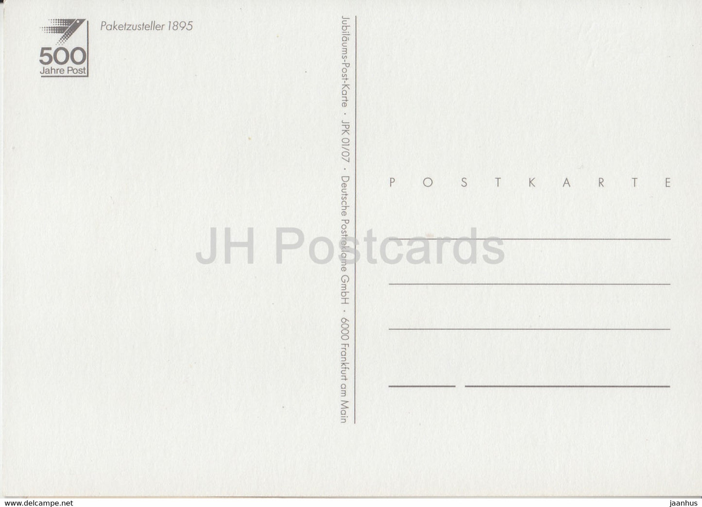 Paketzusteller 1895 - Livraison de colis - illustration - Allemagne - inutilisé