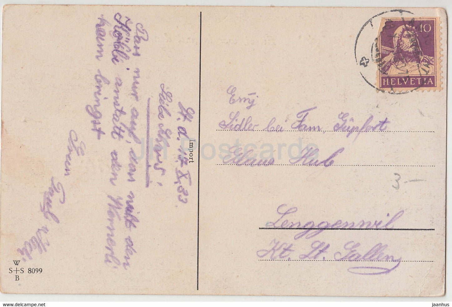 Ei ei wer kommt denn da - children - hiking - illustration - WSSB Serie 8099 - old postcard - Germany - used