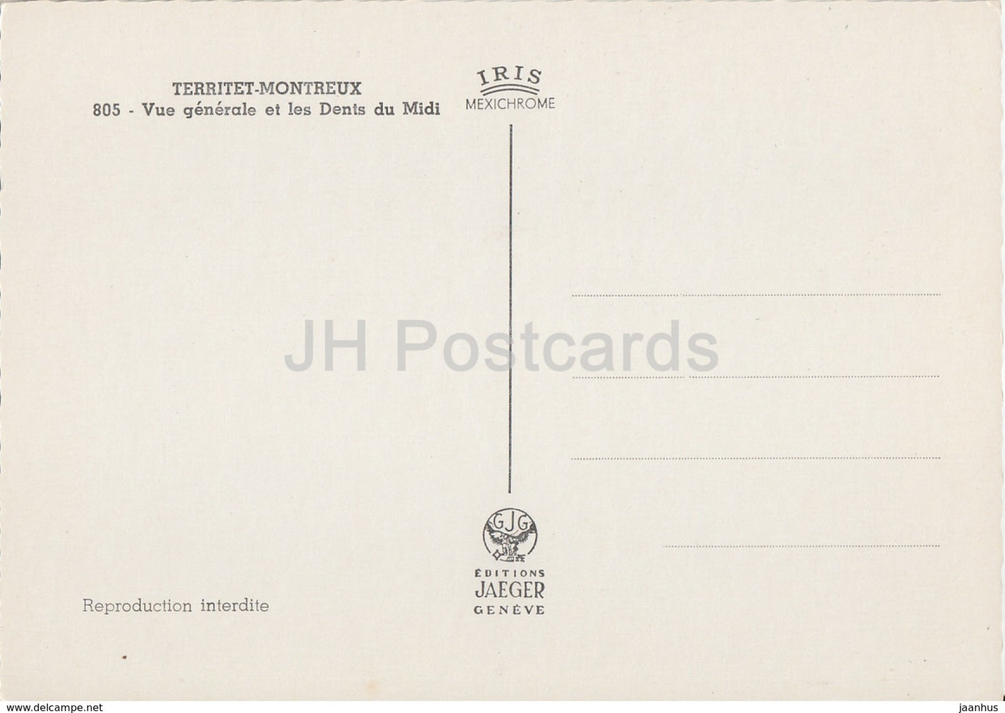 Territet Montreux - Vue Générale et les Dents du Midi - 805 - Suisse - inutilisé